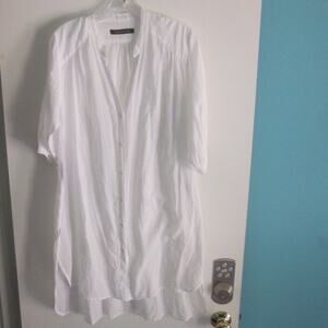 Mizuiro - Ind Japanese Minimalist Size M Layering White Cotton Summer Dress